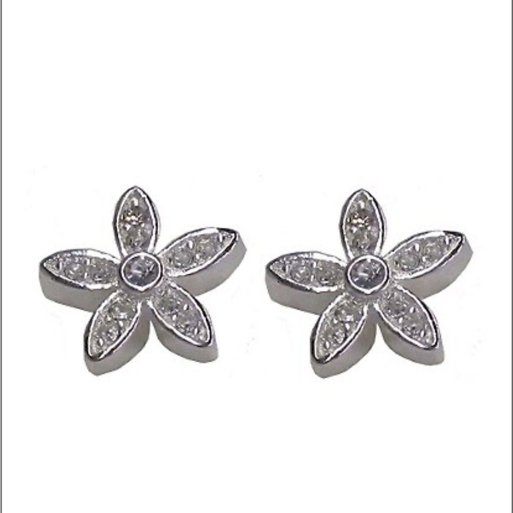 💛 Nine West Designer Flower CZ Earrings